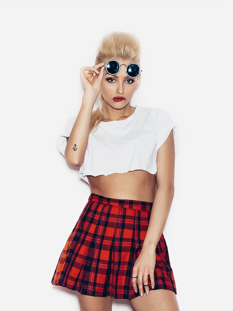 White short checkered T-shirt & skirt - 3 - 9789401614283-2